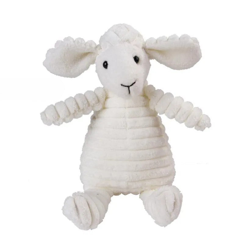 Cordy sheep corduroy plush squeaky dog toy by Nuzzinel