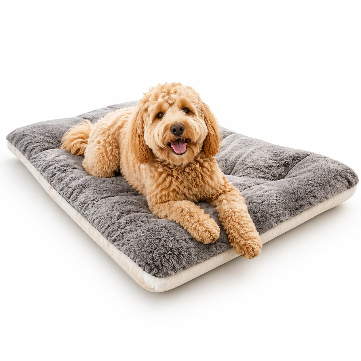 The Fur Lodge Extra Large Plush Dog Bed Mat Grey