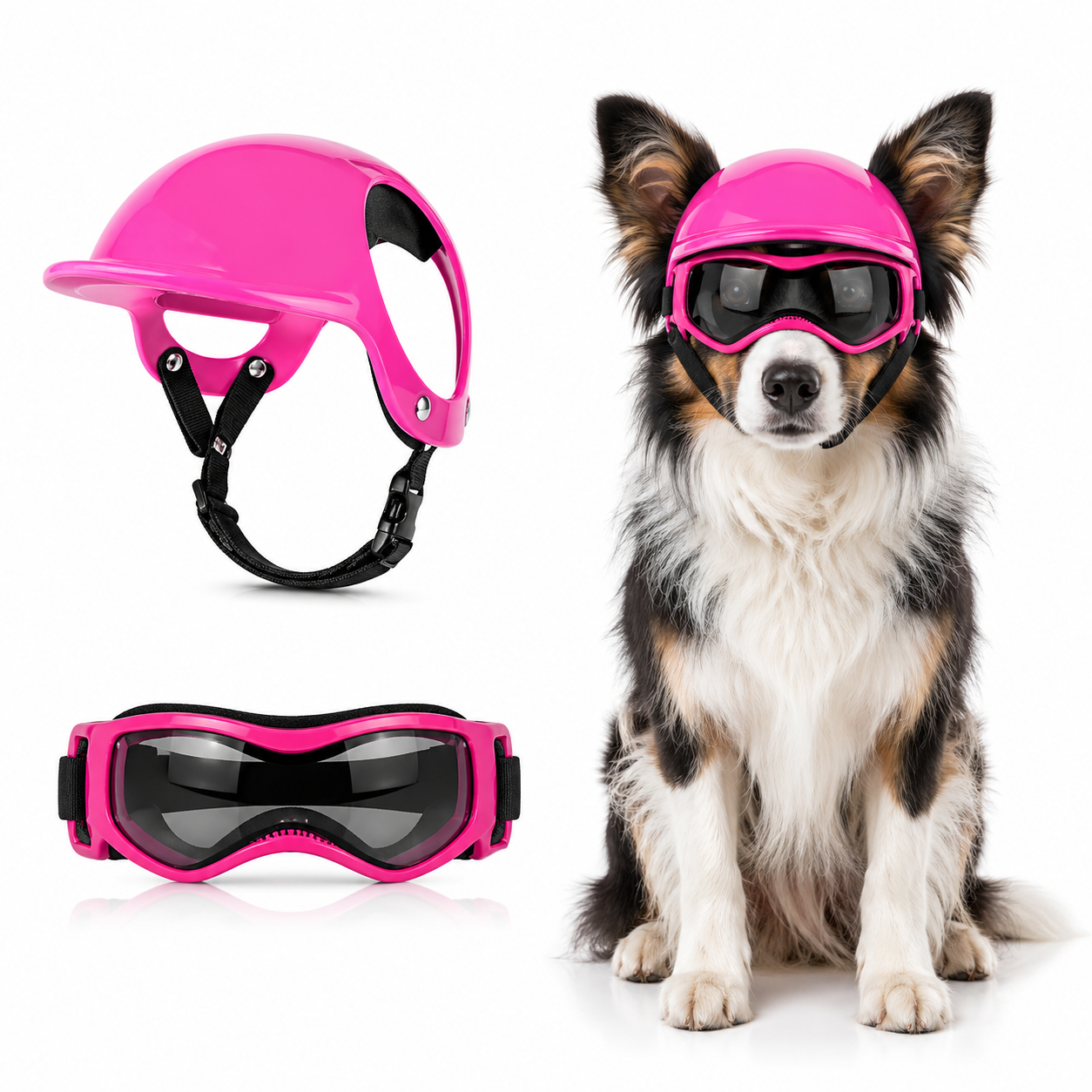 The Fur Lodge Dog Helmet and Goggles Set