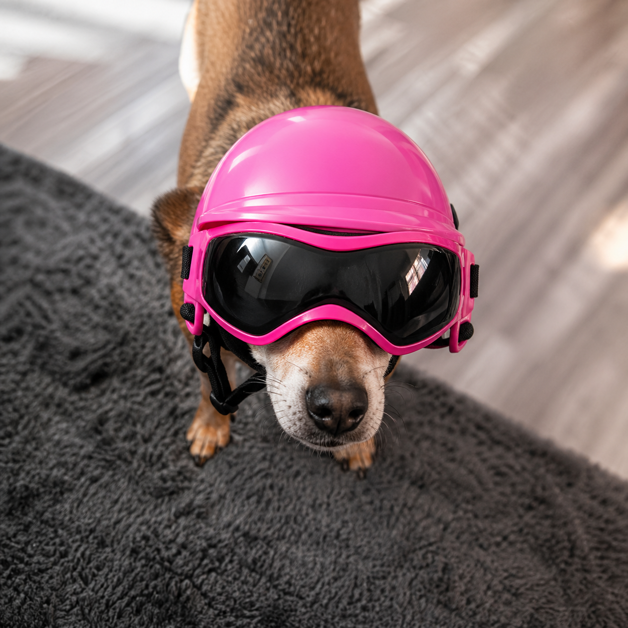 The Fur Lodge Dog Helmet and Goggles Set