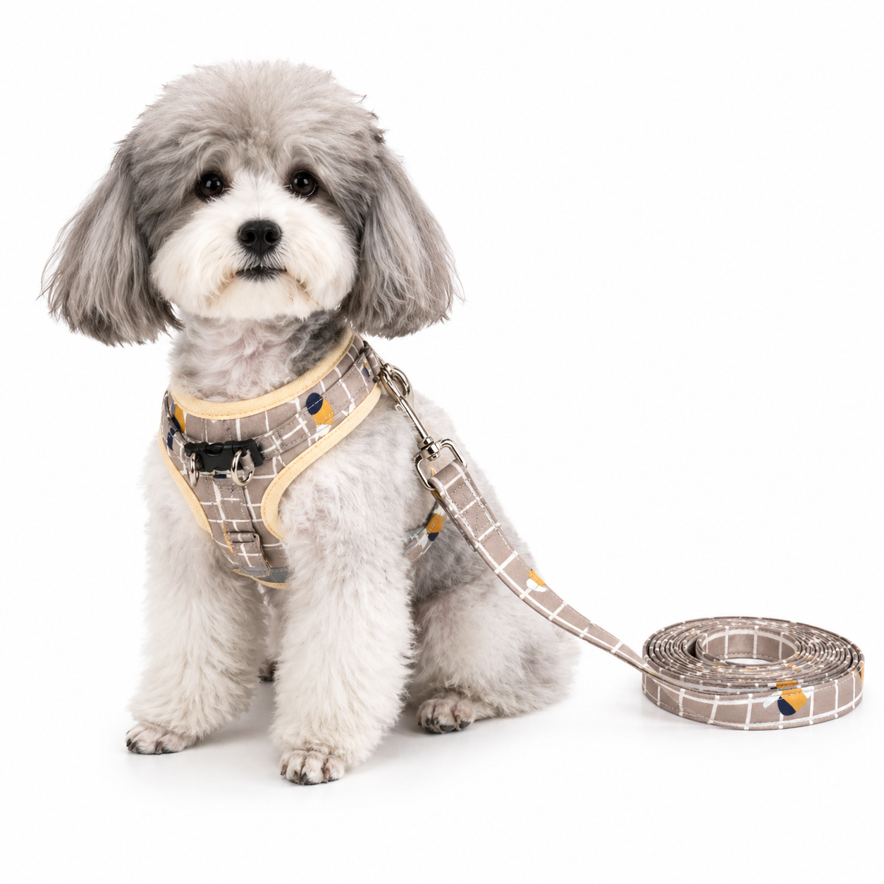 The Fur Lodge Plaid Reflective Dog Harness and Leash Set