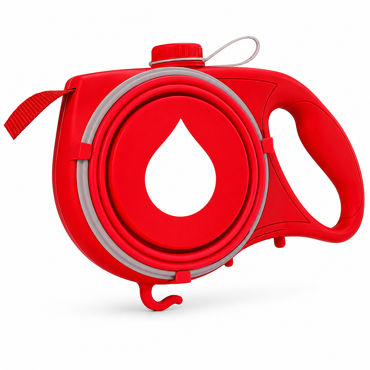 Trek all-in-one retractable dog leash in Red