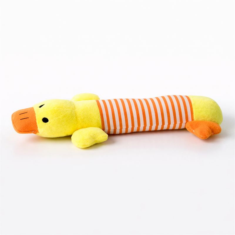 Rascal crinkle squeaky dog toy — yellow duck