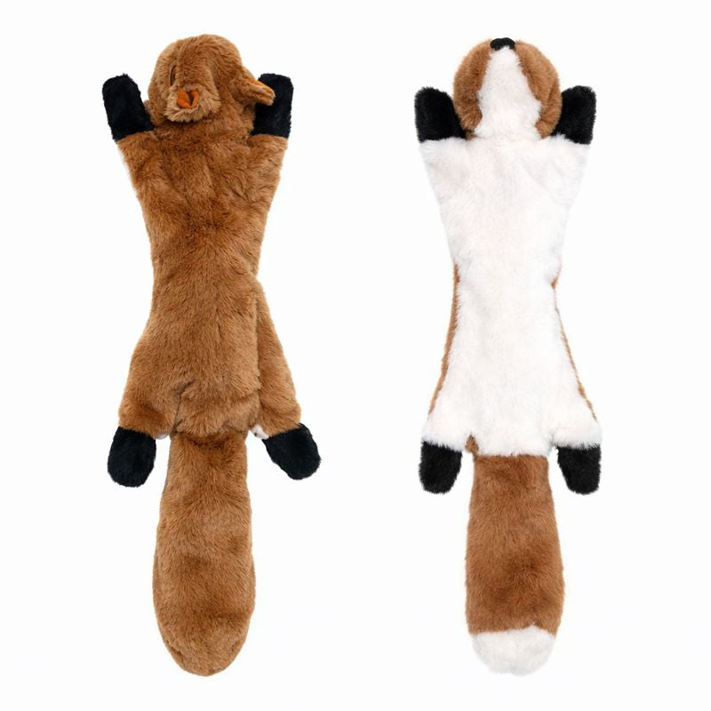 Rascal crinkle squeaky dog toy — squirrel