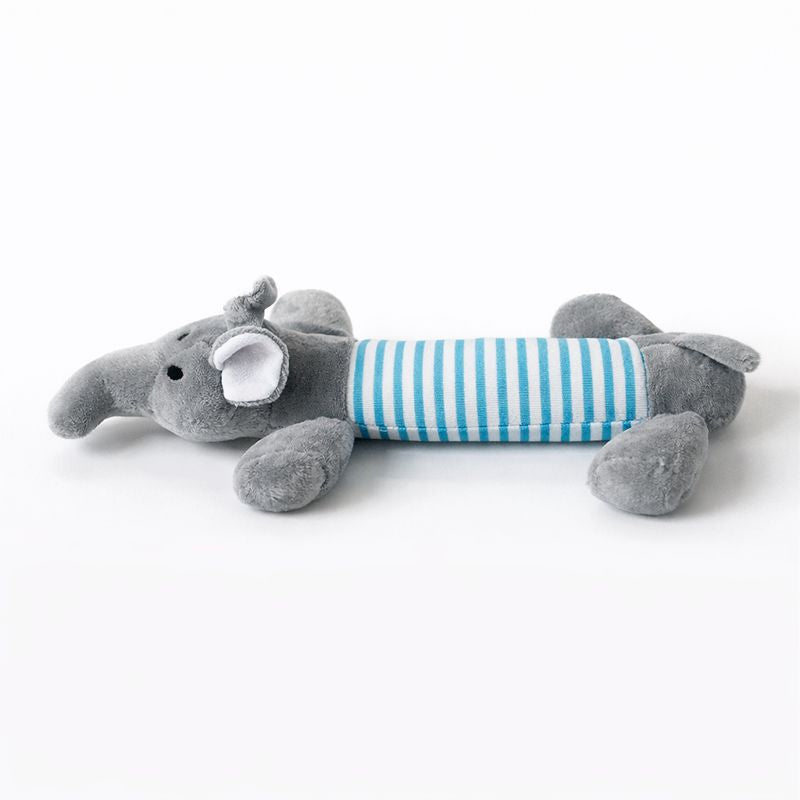 Rascal crinkle squeaky dog toy — elephant