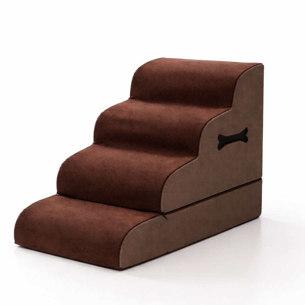 Nimbus orthopedic dog stairs in Brown
