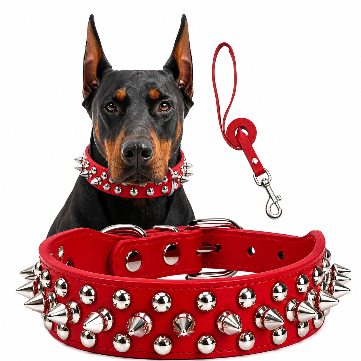 Rebel Studded Dog Collar & Leash Set