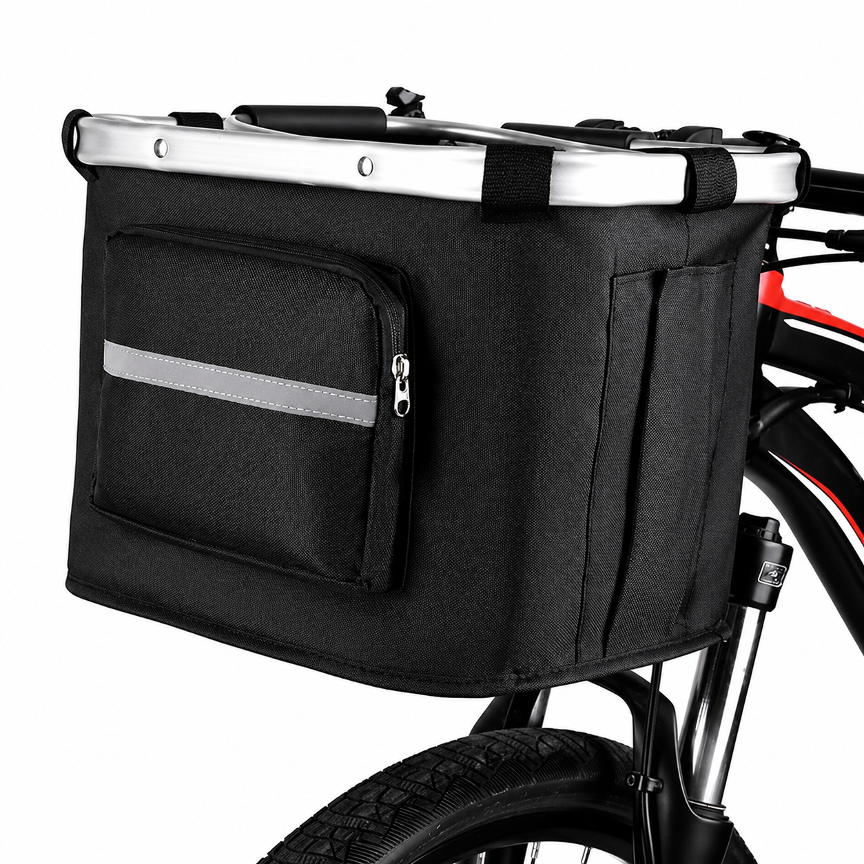 The Fur Lodge Foldable Dog Bike Basket Carrier for Small Cats and Dogs