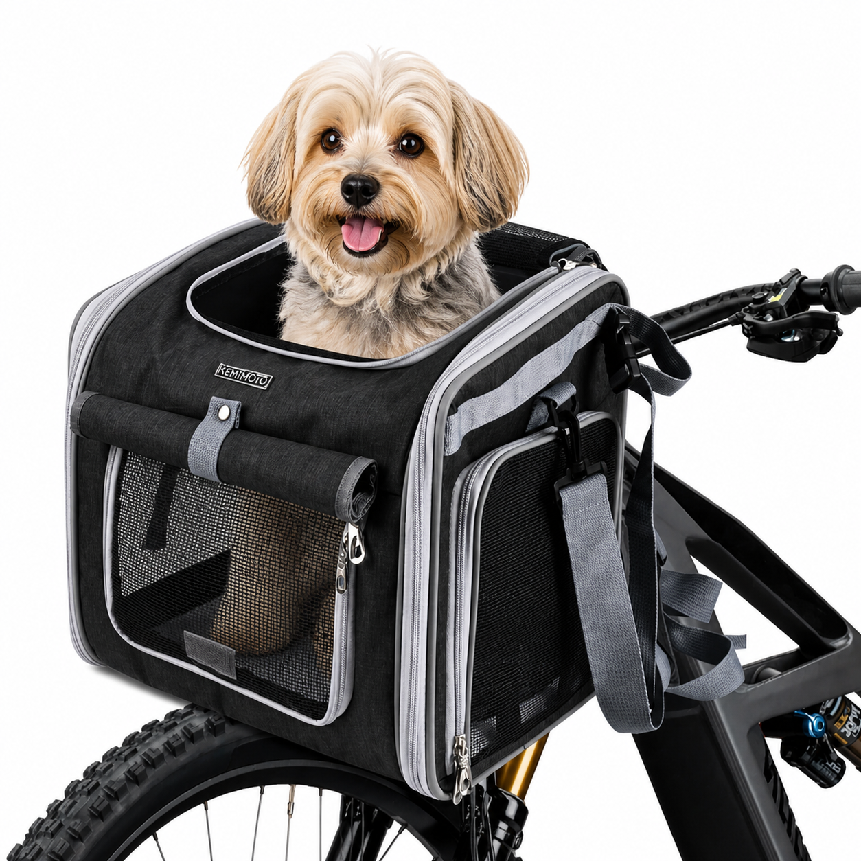 The Fur Lodge Expandable Dog Bike Basket Carrier for Small Pets