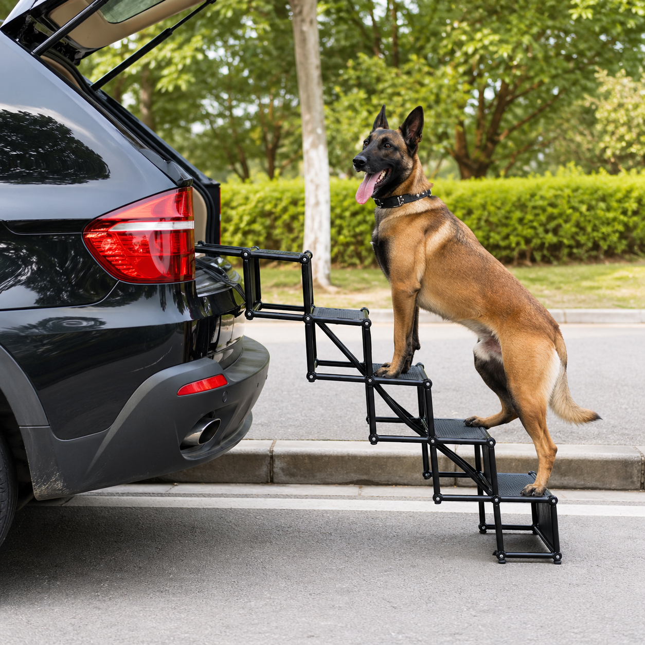 Boost Foldable Dog Car Stairs — portable dog steps for SUV and truck travel