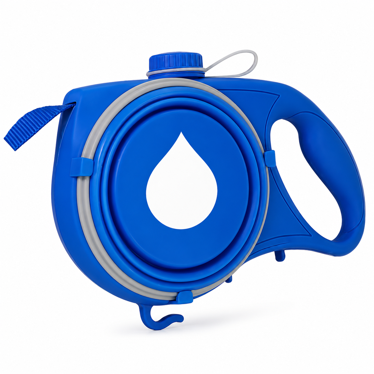 Trek all-in-one retractable dog leash in Blue