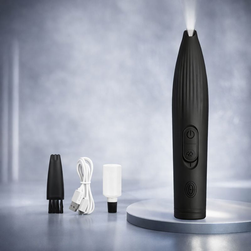 Close-up of the Buzz LED precision trimmer blade