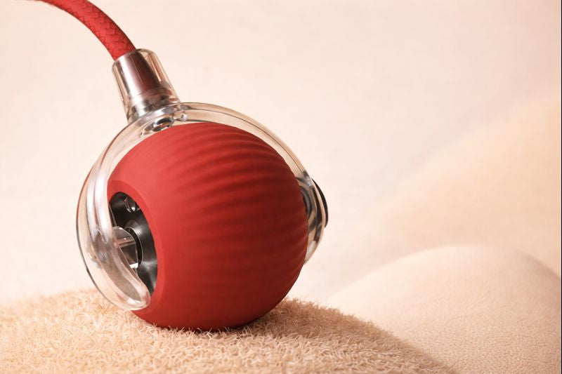 Scoot smart rolling dog ball in red