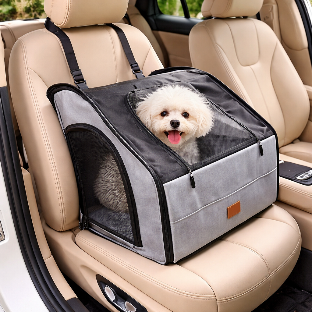 The Fur Lodge Foldable Pet Car Seat Carrier