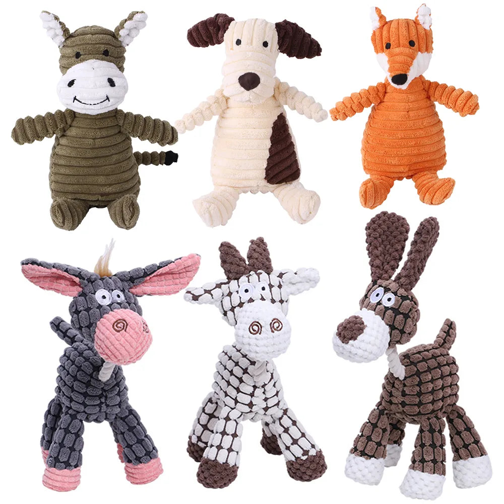 Cordy Corduroy Squeaky Dog Toy