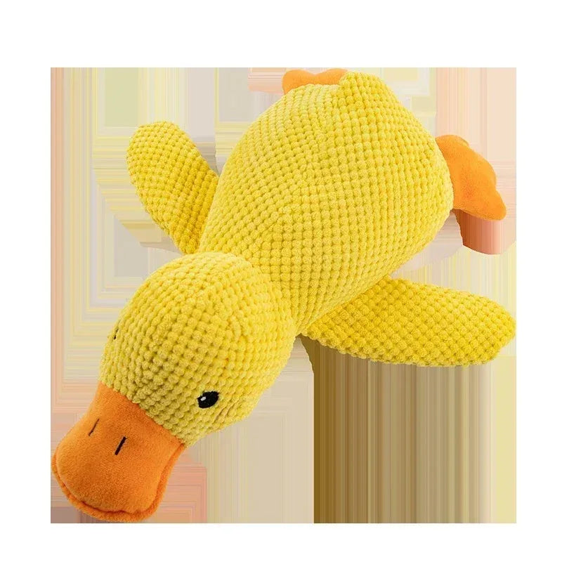 Nuzzinel Quackers yellow plush duck dog toy