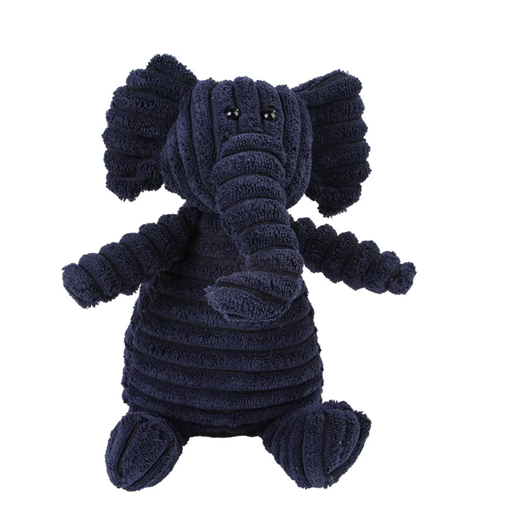 Cordy elephant corduroy plush squeaky dog toy by Nuzzinel