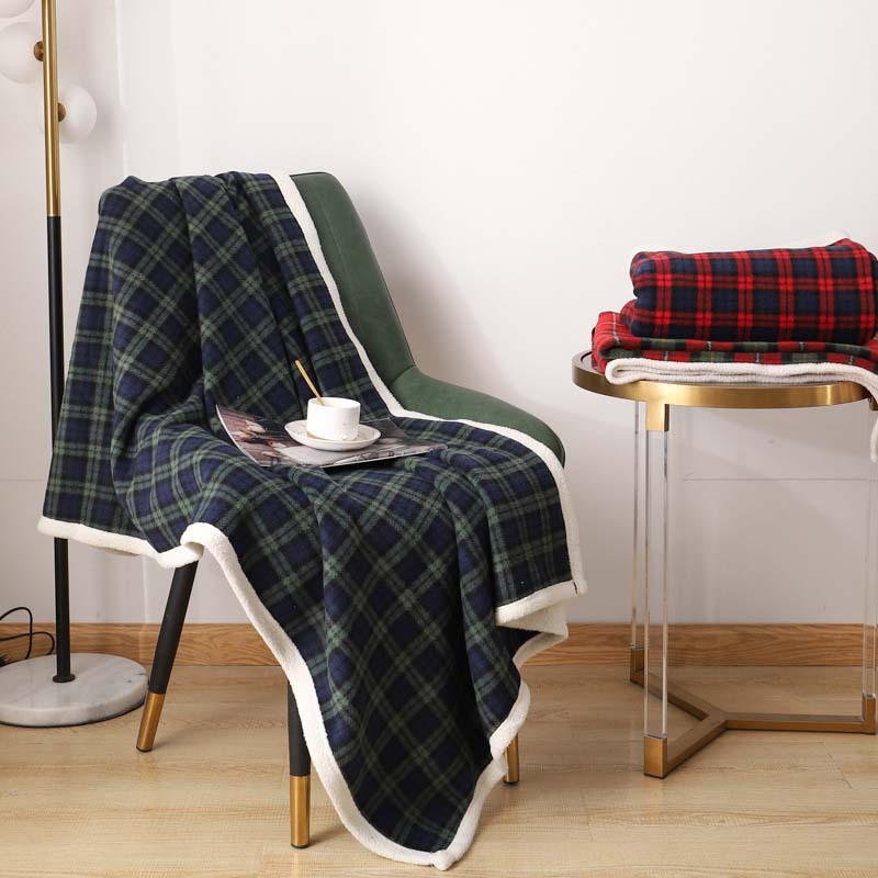 Angus Blue-Green tartan plaid fleece dog blanket