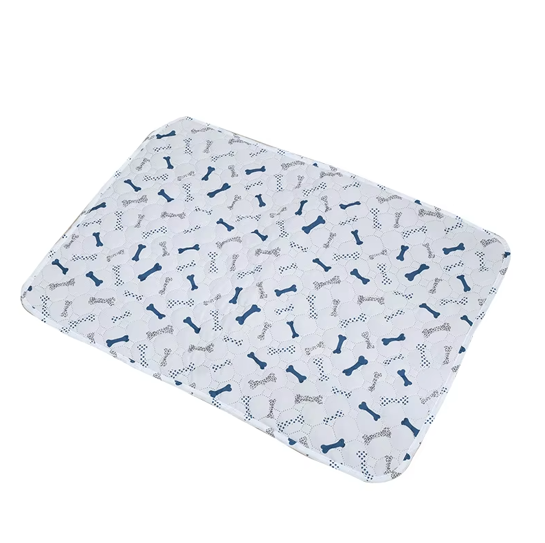 Doodle Waterproof Dog Blanket – Bones print (blue on white)