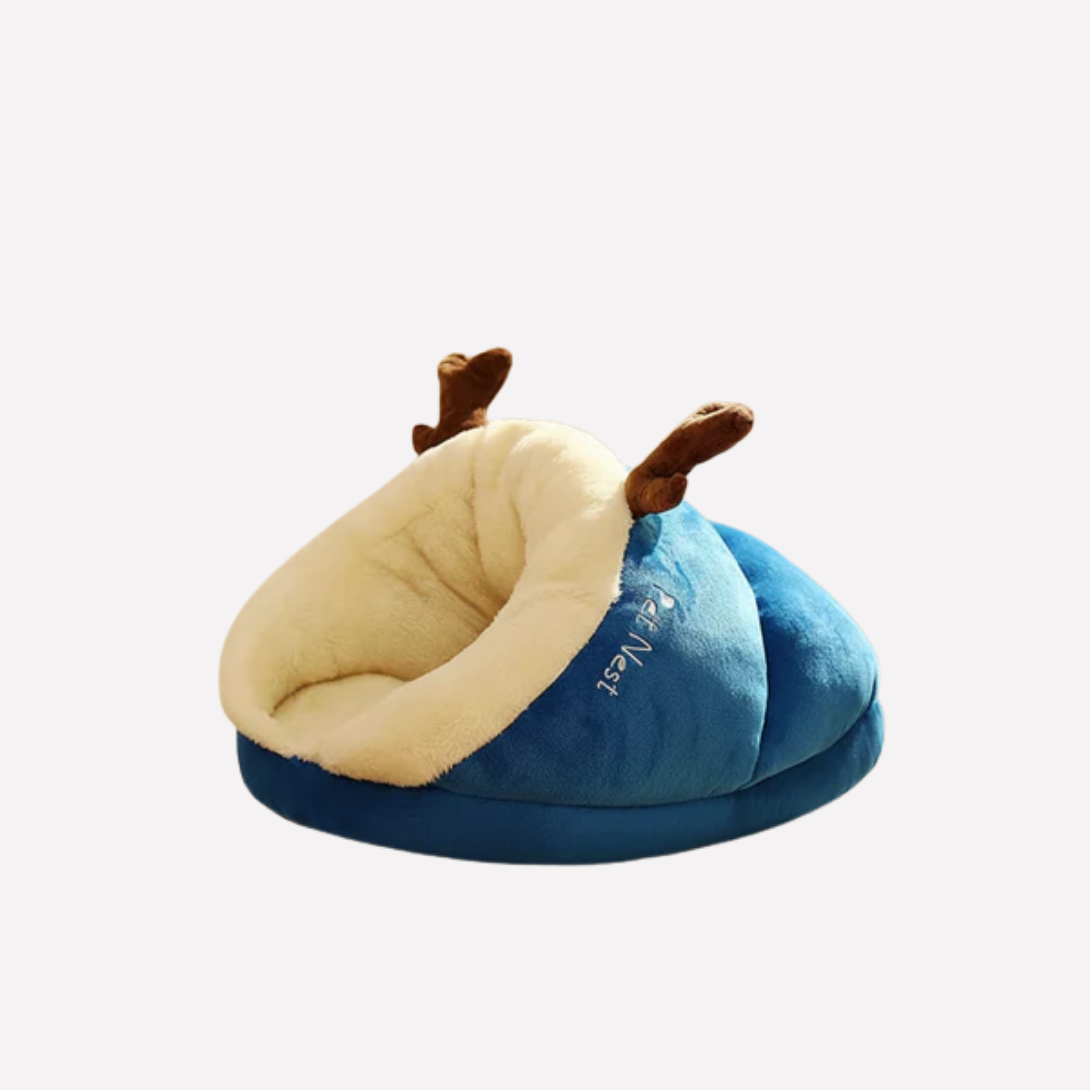 Loafer slipper dog bed in Blue