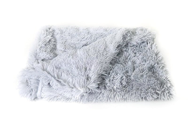 Frost faux-fur calming dog blanket, folded
