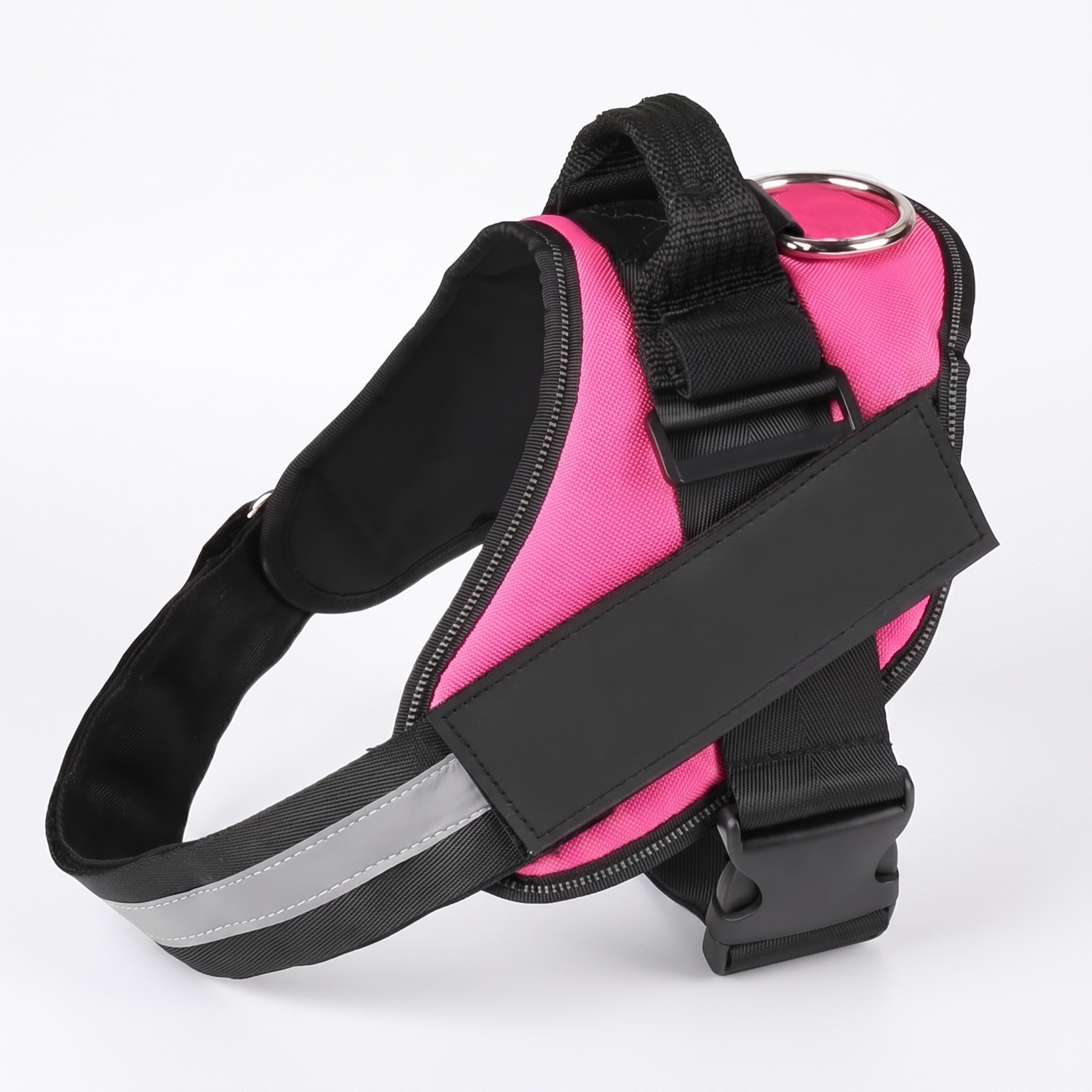 Steady No-Pull Dog Harness in Pink with top handle and reflective strap