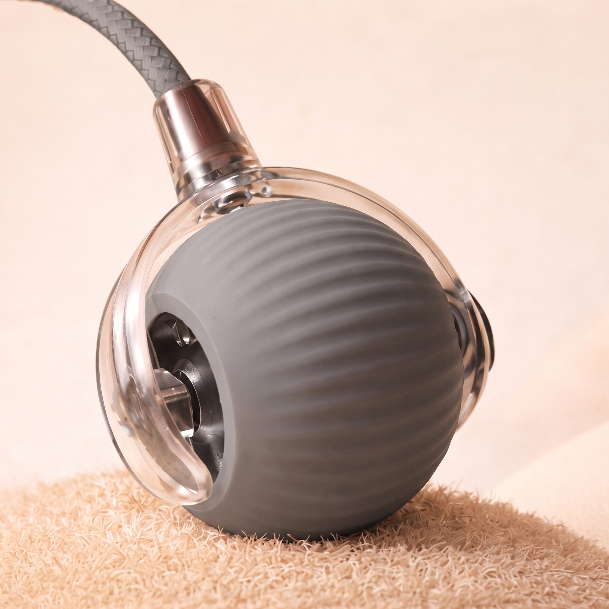 Scoot smart rolling dog ball in grey