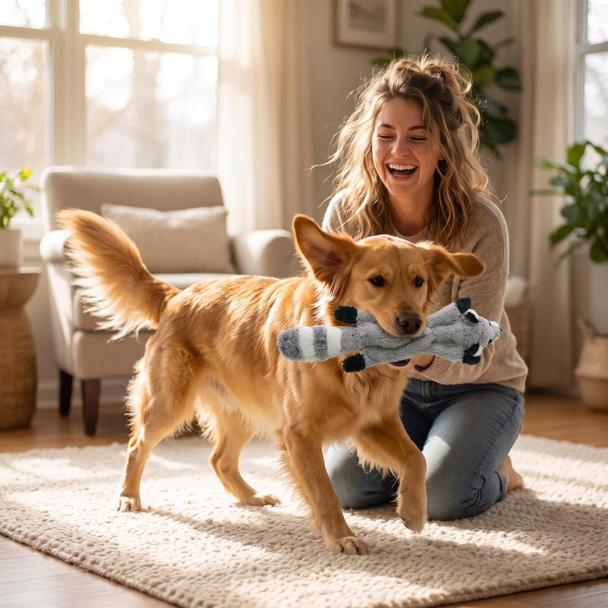 Rascal Crinkle Squeaky Dog Toy