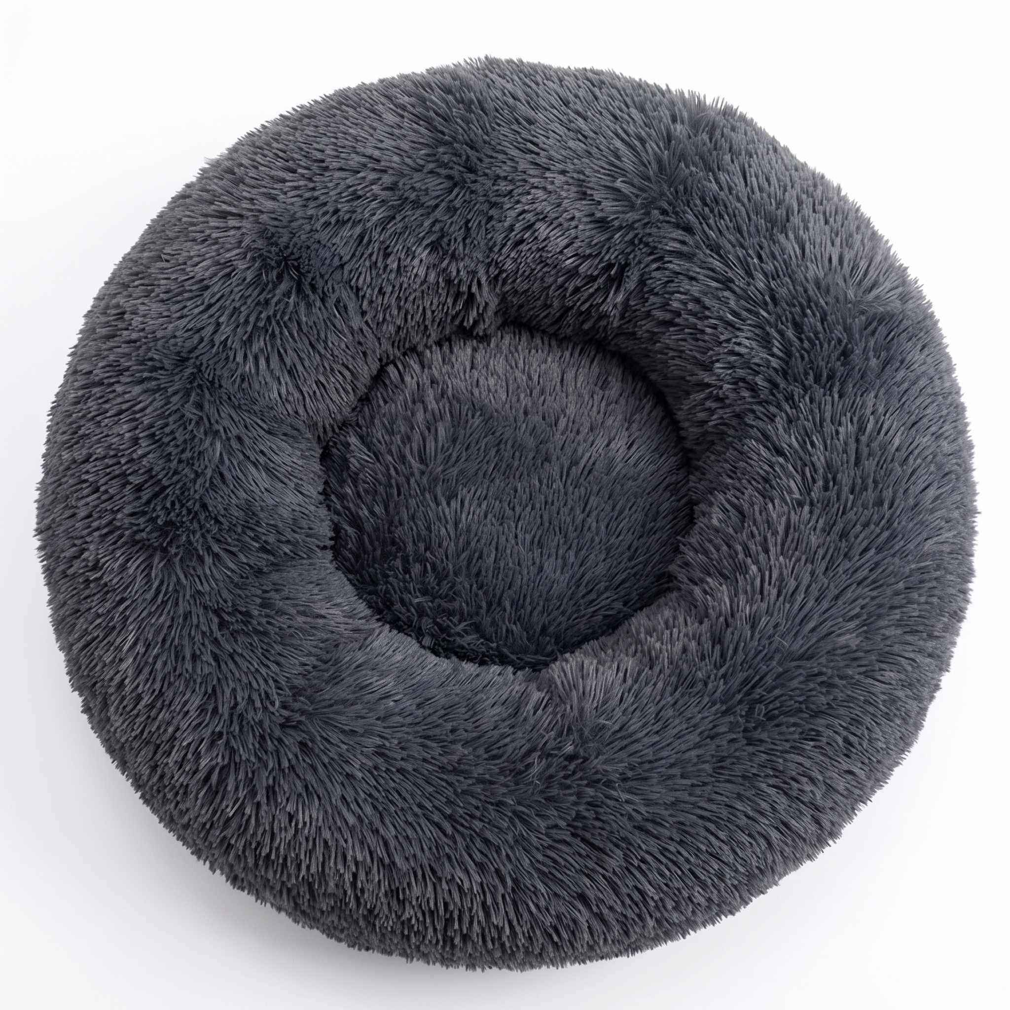Cloud calming donut dog bed in Charcoal