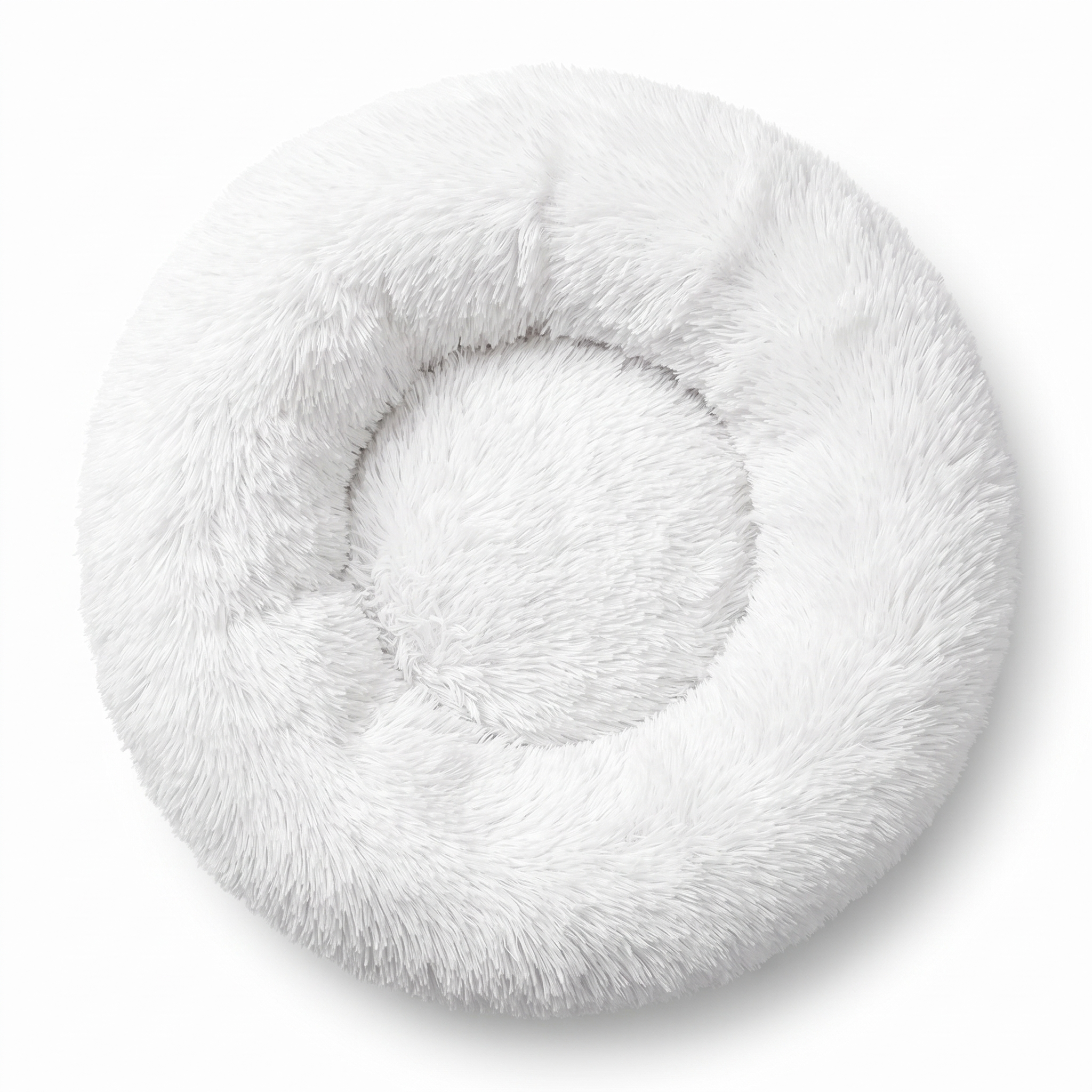 Cloud calming donut dog bed in White