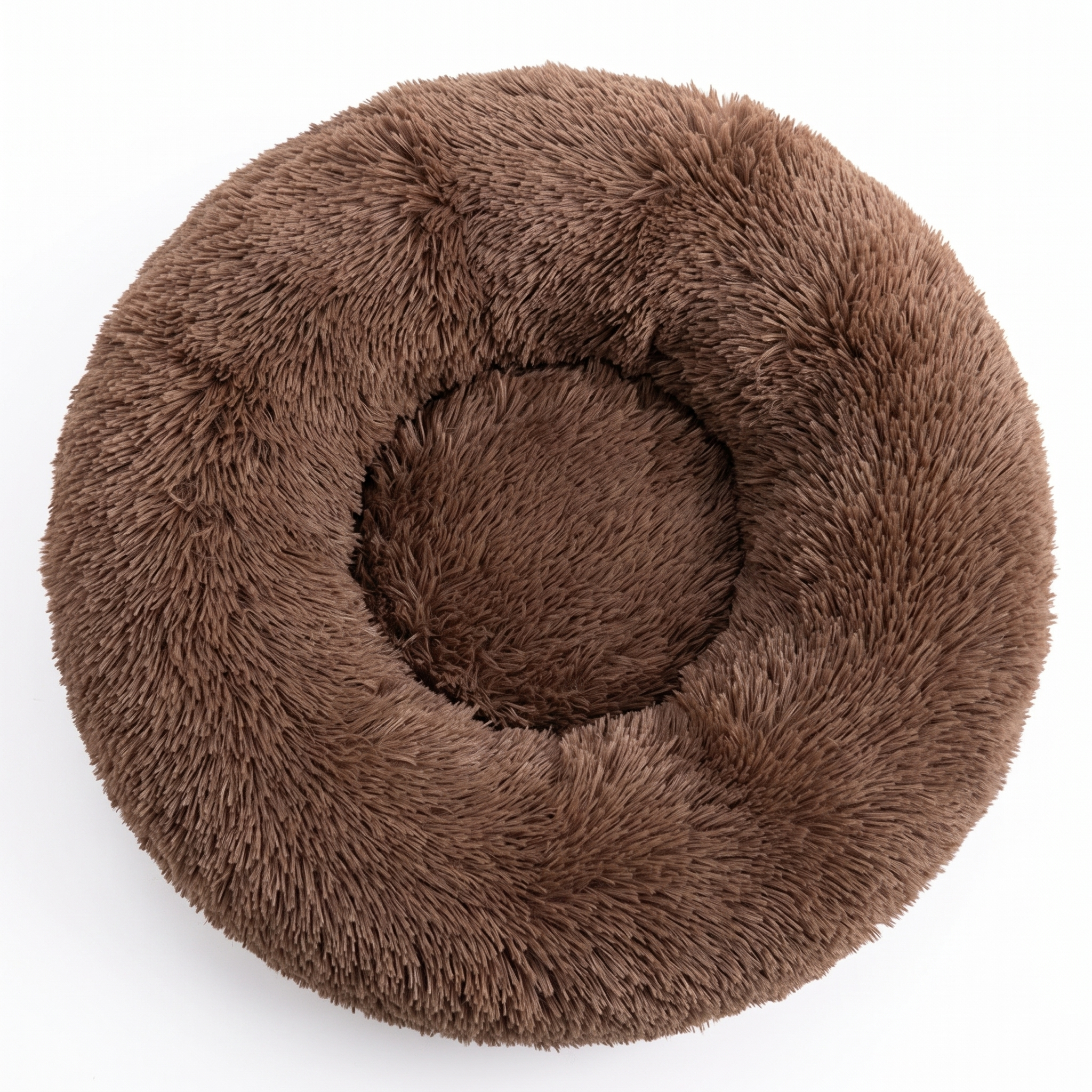 Cloud calming donut dog bed in Mocha