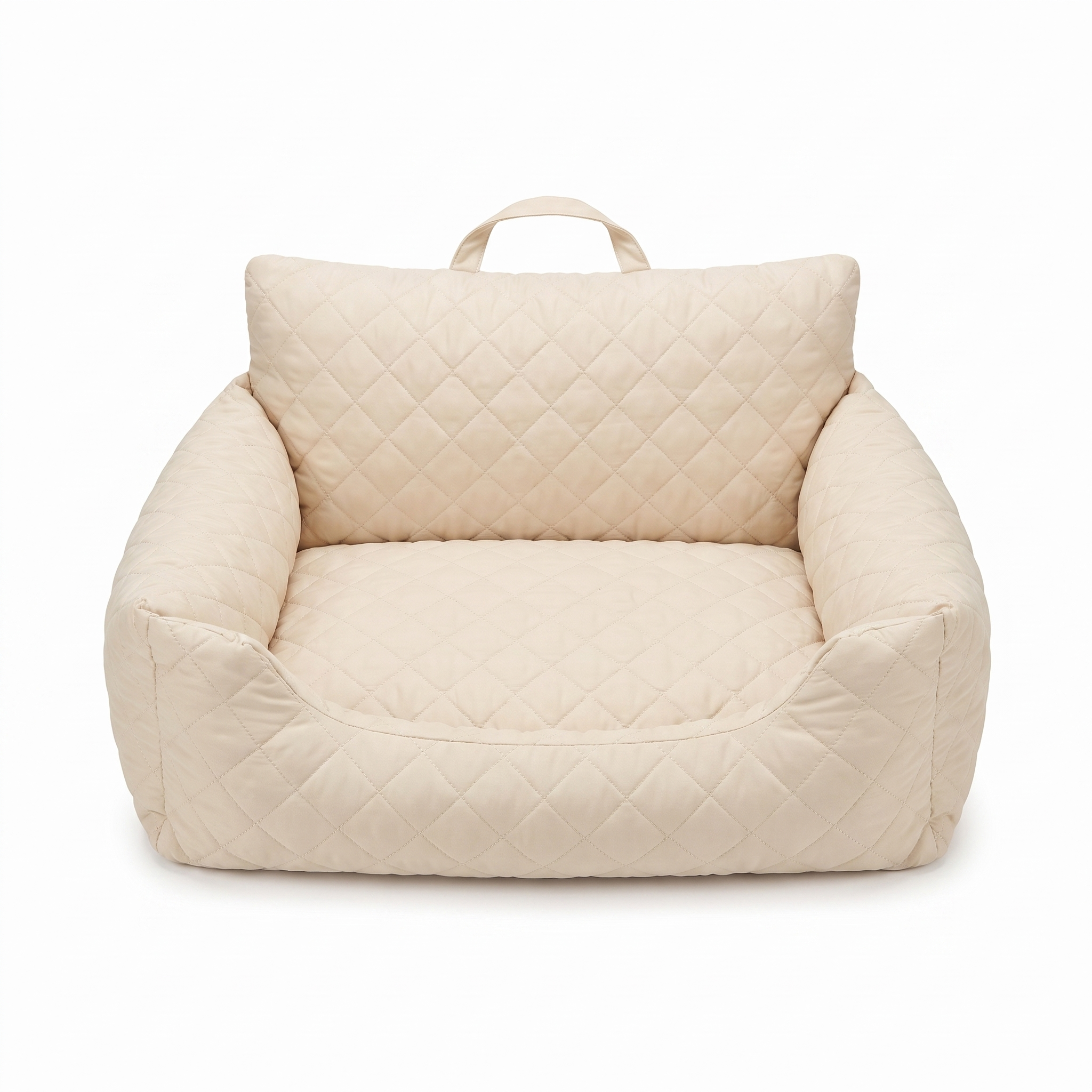 Beige Nuzzinel Breeze cooling car bed for dogs