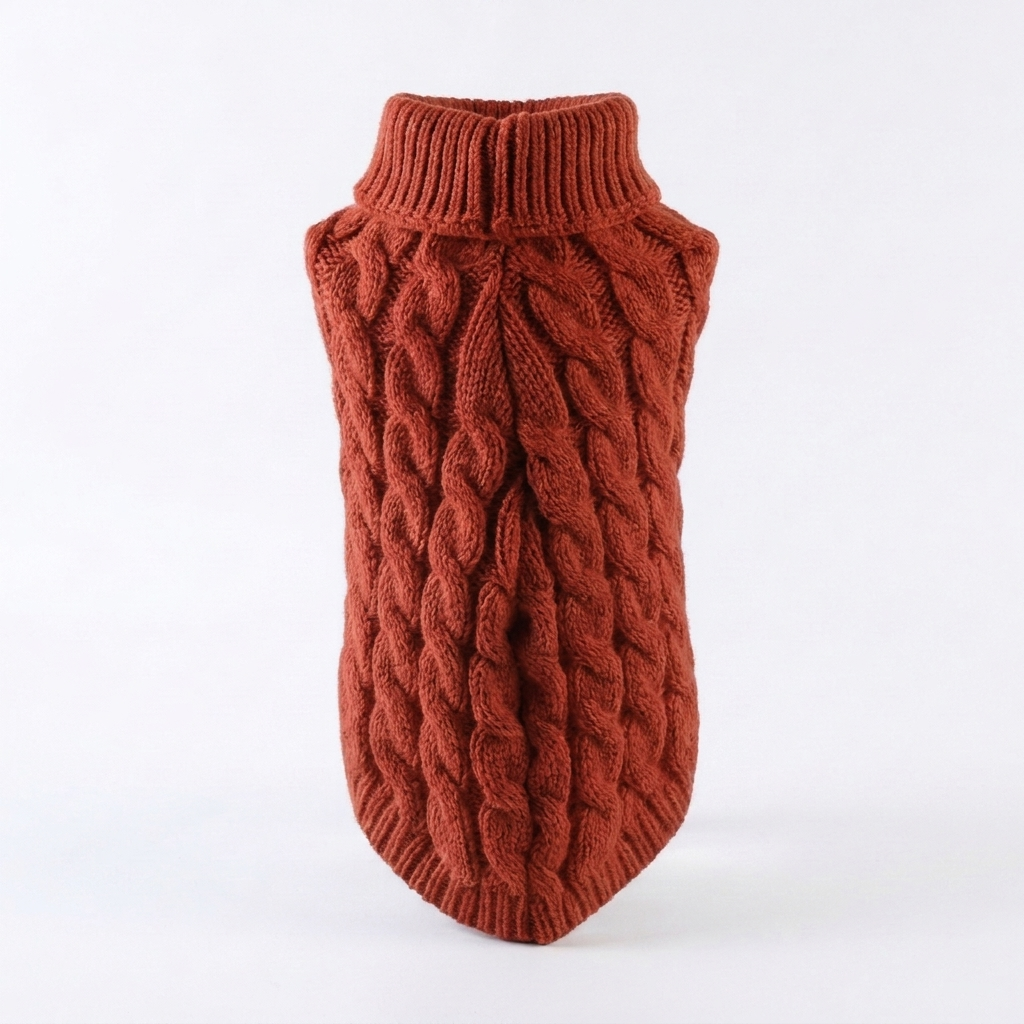 Heather Knit Dog Sweater – Red