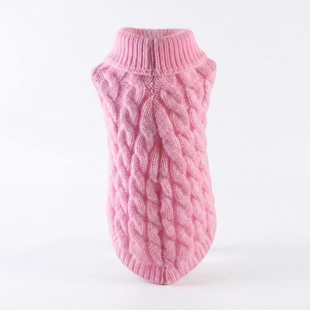 Heather Knit Dog Sweater – Pink