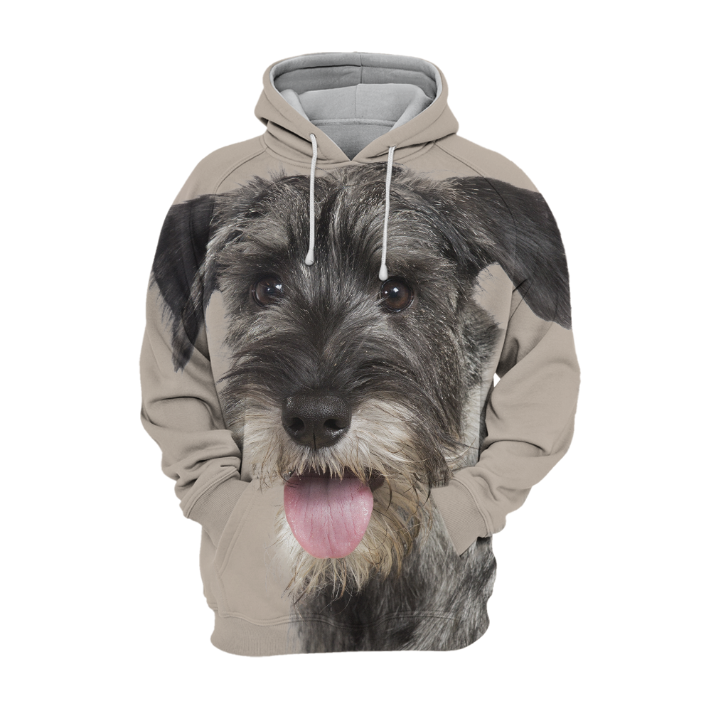 Schnauzer Big Face Hoodie – front all-over print