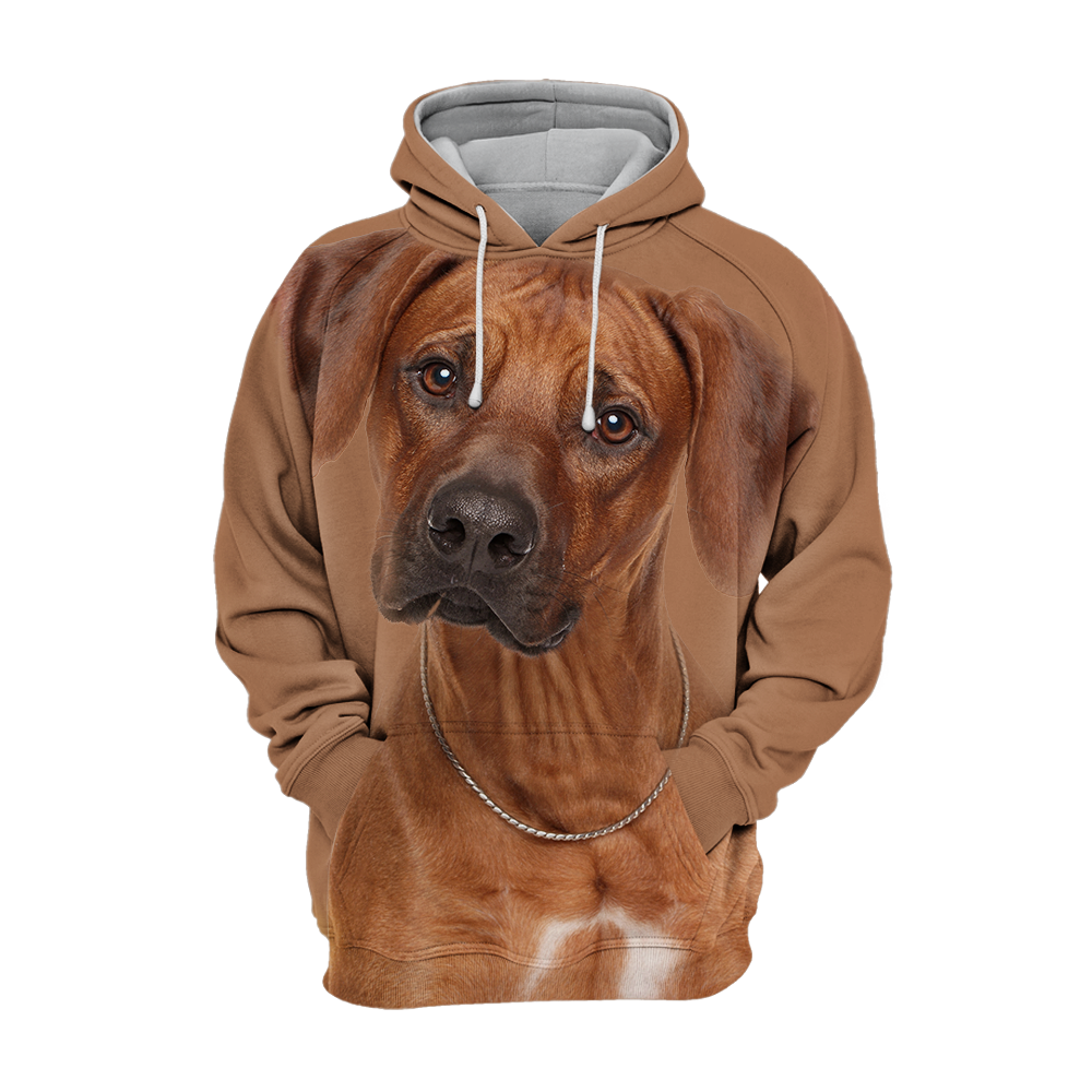 Rhodesian Ridgeback big face all-over print hoodie, front
