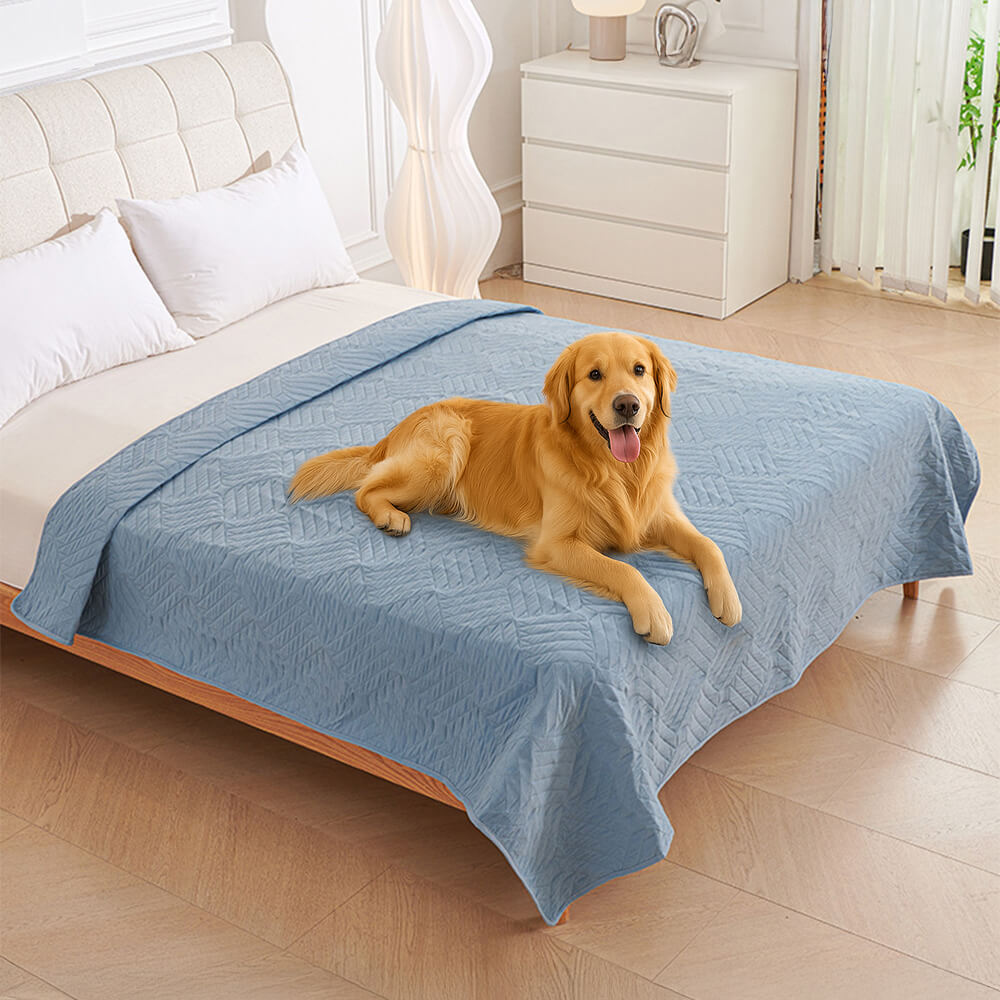 Dog on the Shield waterproof dog blanket in Blue