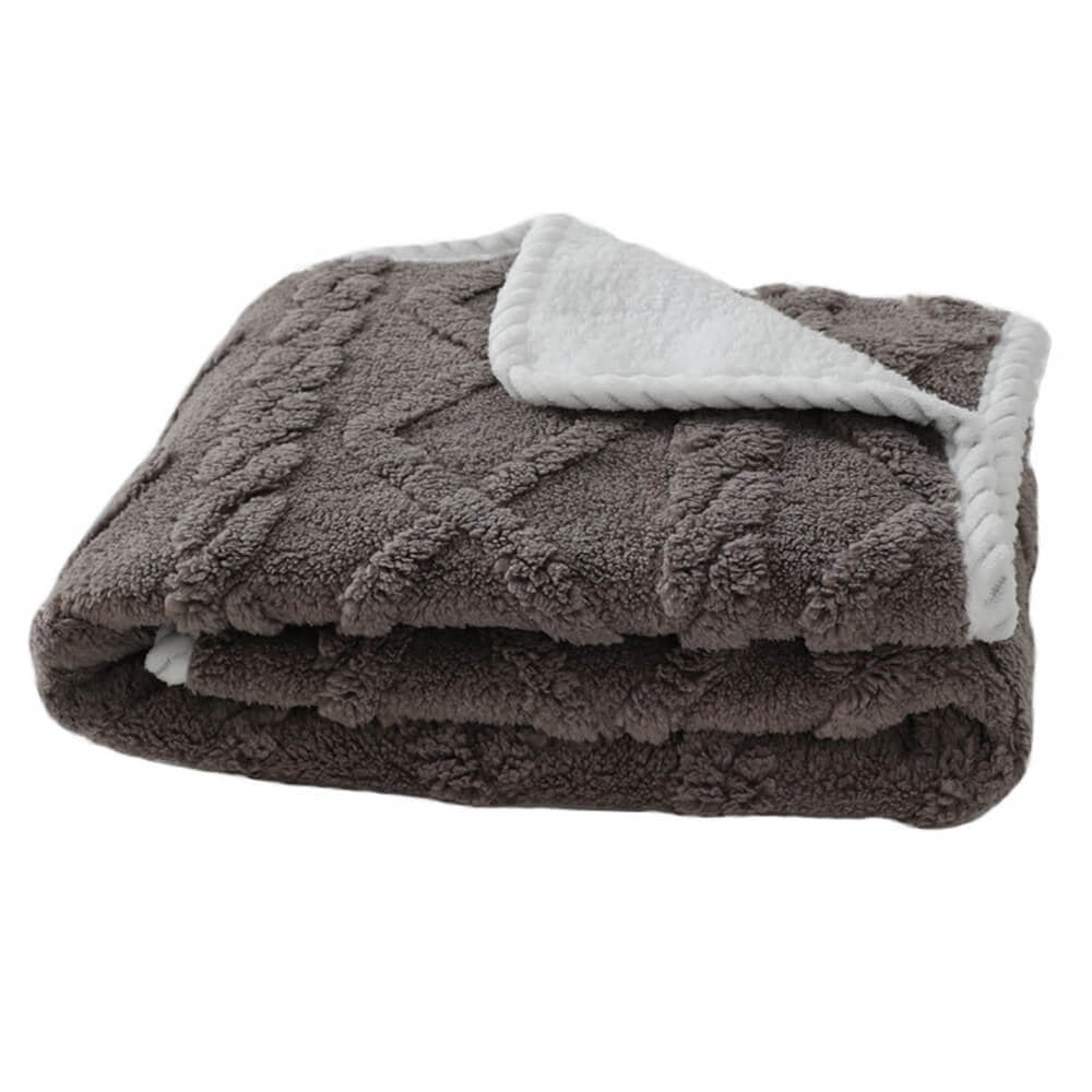 Drift Waterproof Pet Blanket in Curry — folded plush fleece blanket with sherpa backing