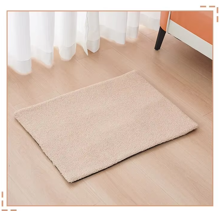 Toffee beige plush self-warming dog mat