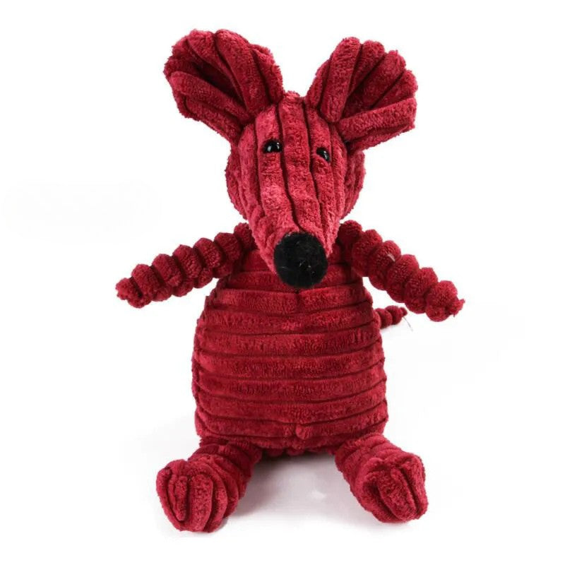 Cordy corduroy plush squeaky dog toy by Nuzzinel