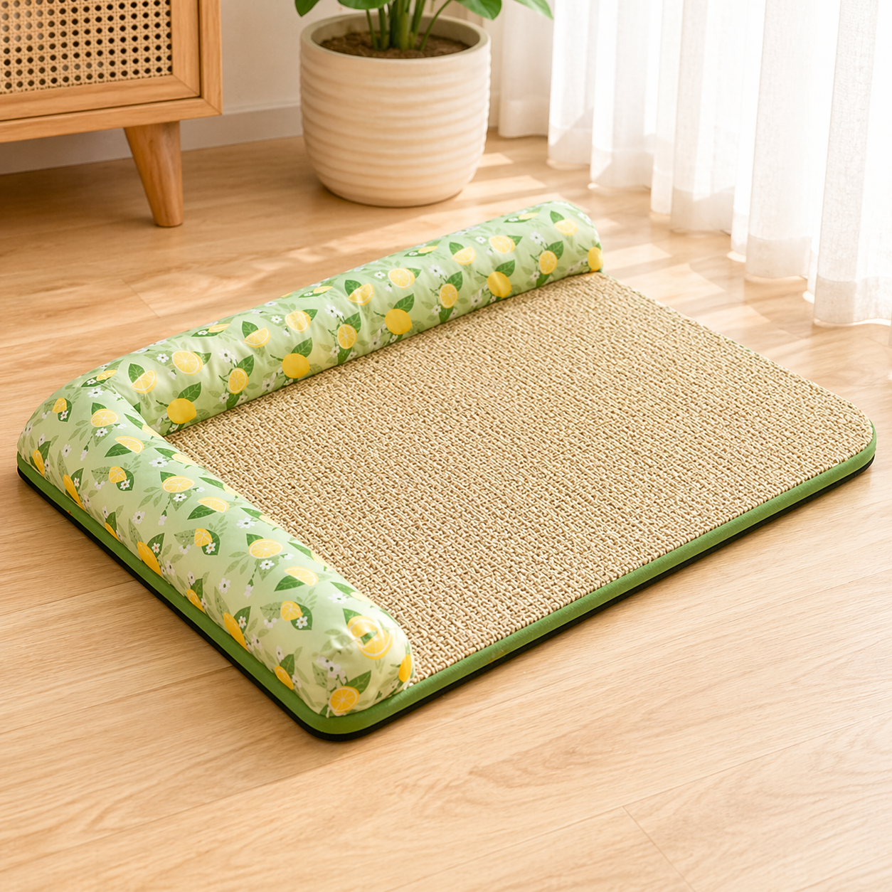 The Fur Lodge Cooling Pet Bed Mat with Bolster for Cats & Small Dogs