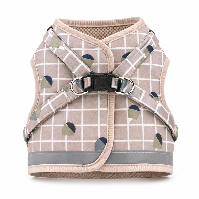 The Fur Lodge Plaid Reflective Dog Harness and Leash Set