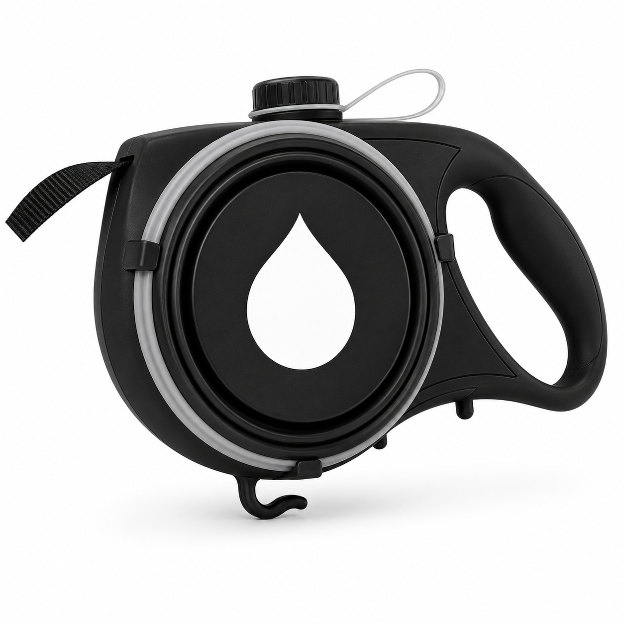 Trek all-in-one retractable dog leash in Black
