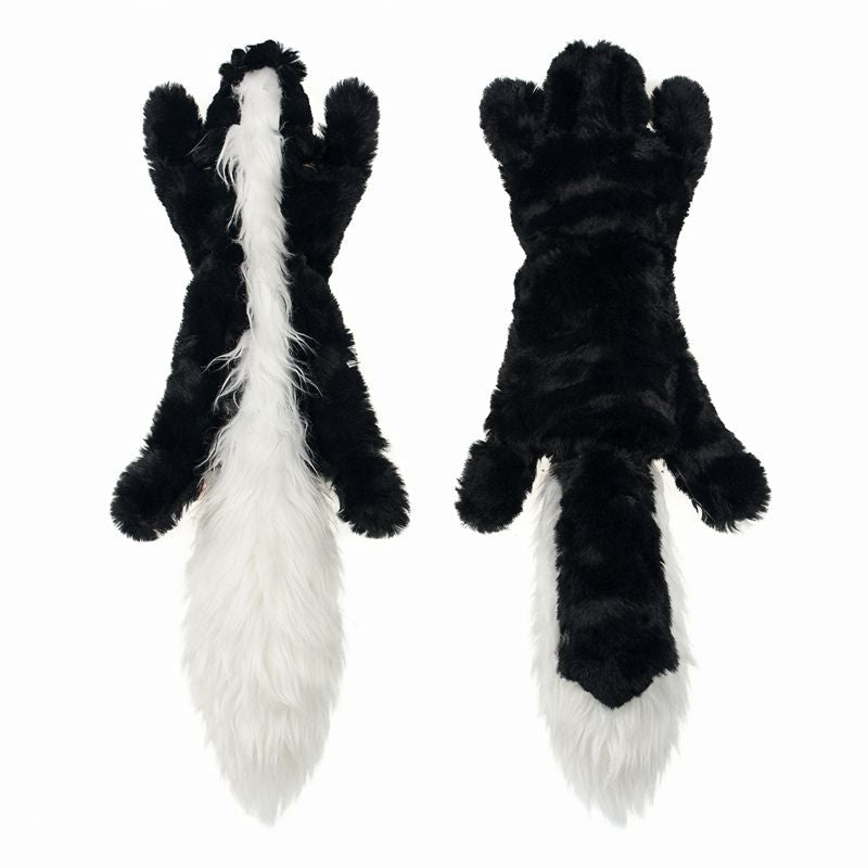 Rascal crinkle squeaky dog toy — skunk