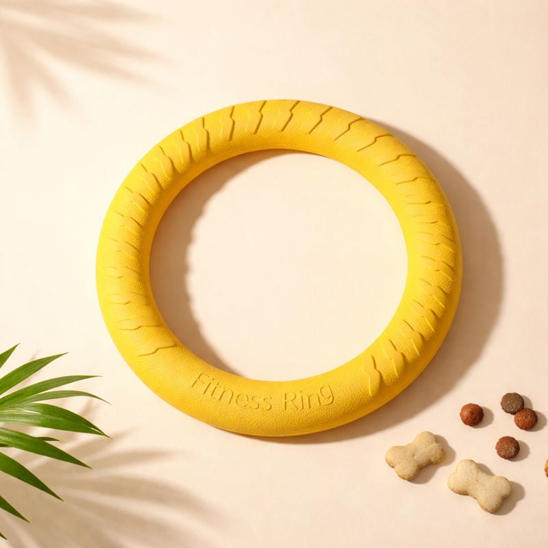 Romp yellow EVA chew ring dog toy