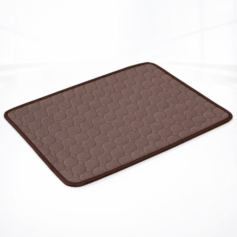 Shade cooling dog mat in coffee
