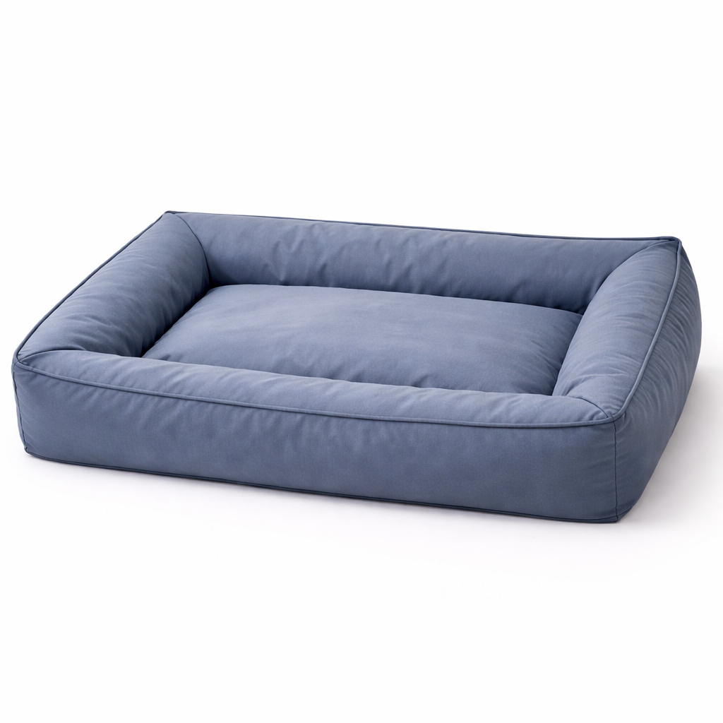Dozer Orthopedic Bolster Dog Bed in Grey