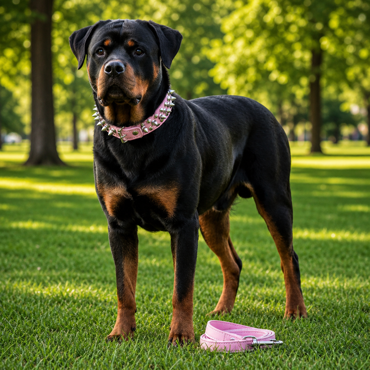 Rebel Studded Dog Collar & Leash Set