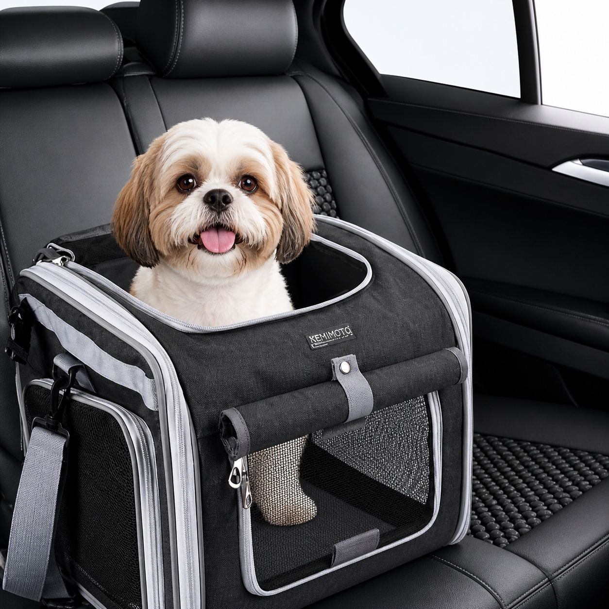 The Fur Lodge Expandable Dog Bike Basket Carrier for Small Pets