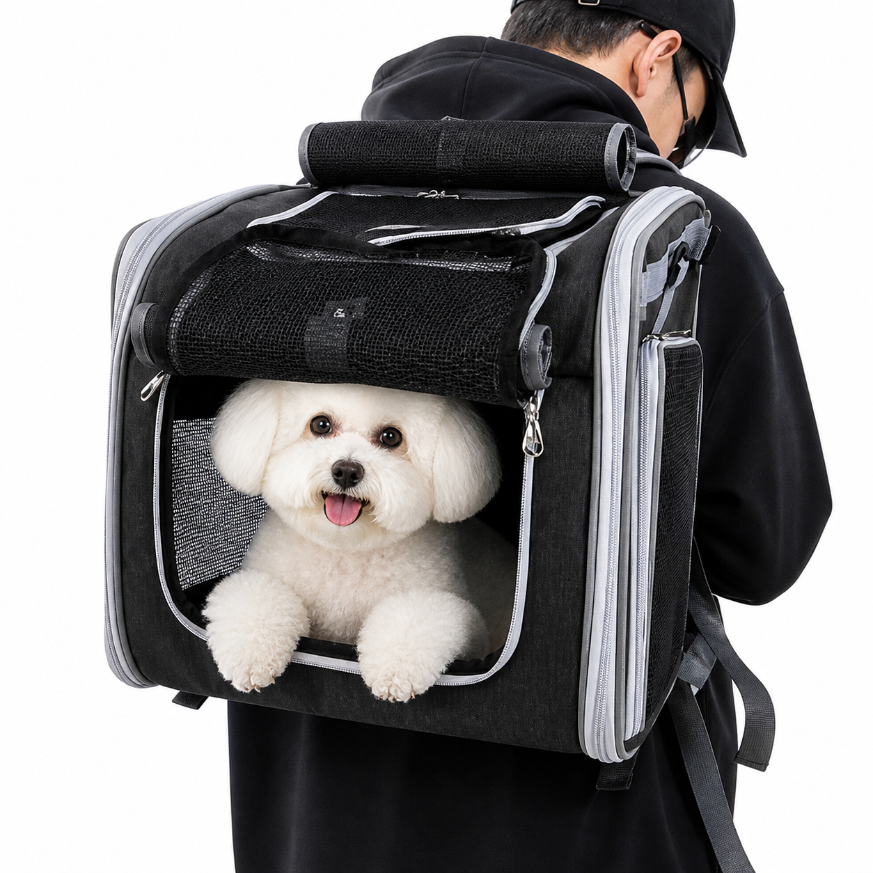 The Fur Lodge Expandable Dog Bike Basket Carrier for Small Pets
